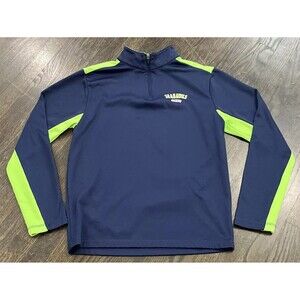 NFL Team Apparel Seattle Seahawks 1/4 Zip Sweatshirt‎ Men's M Blue Green Logo